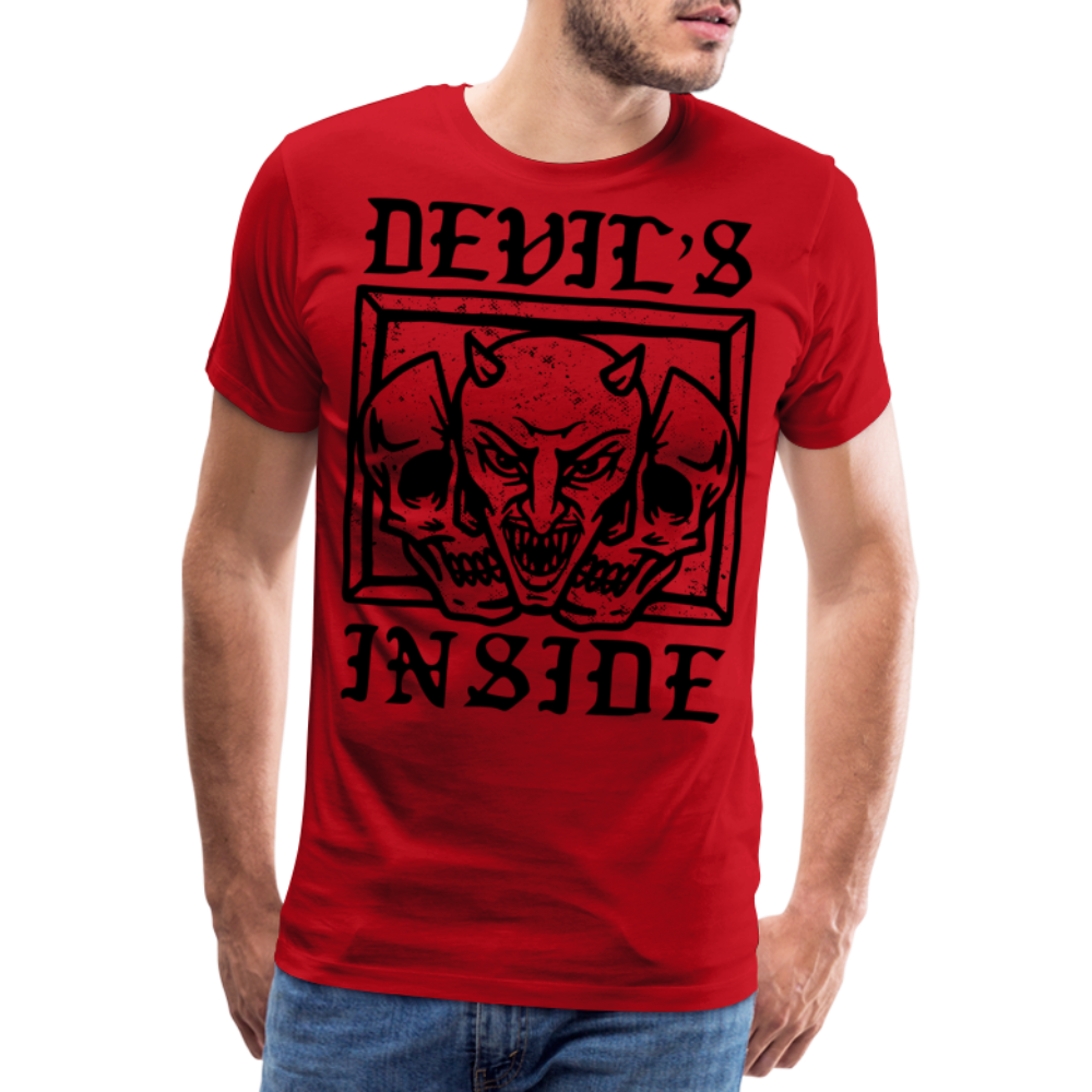 DEVILS INSIDE Skull Totenkopf Premium T-Shirt Herren - Rot