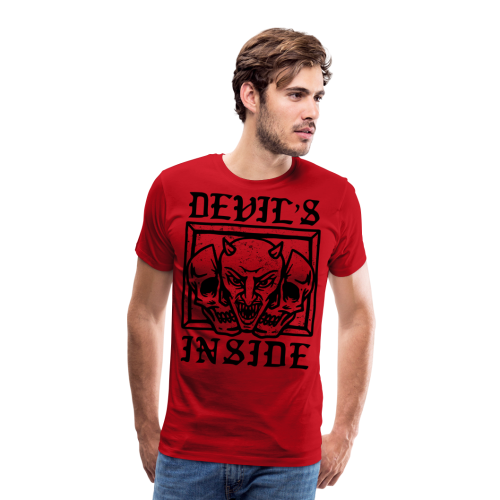 DEVILS INSIDE Skull Totenkopf Premium T-Shirt Herren - Rot
