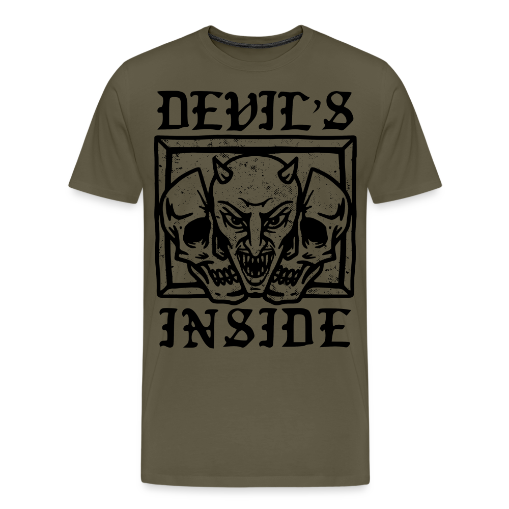 DEVILS INSIDE Skull Totenkopf Premium T-Shirt Herren - Khaki