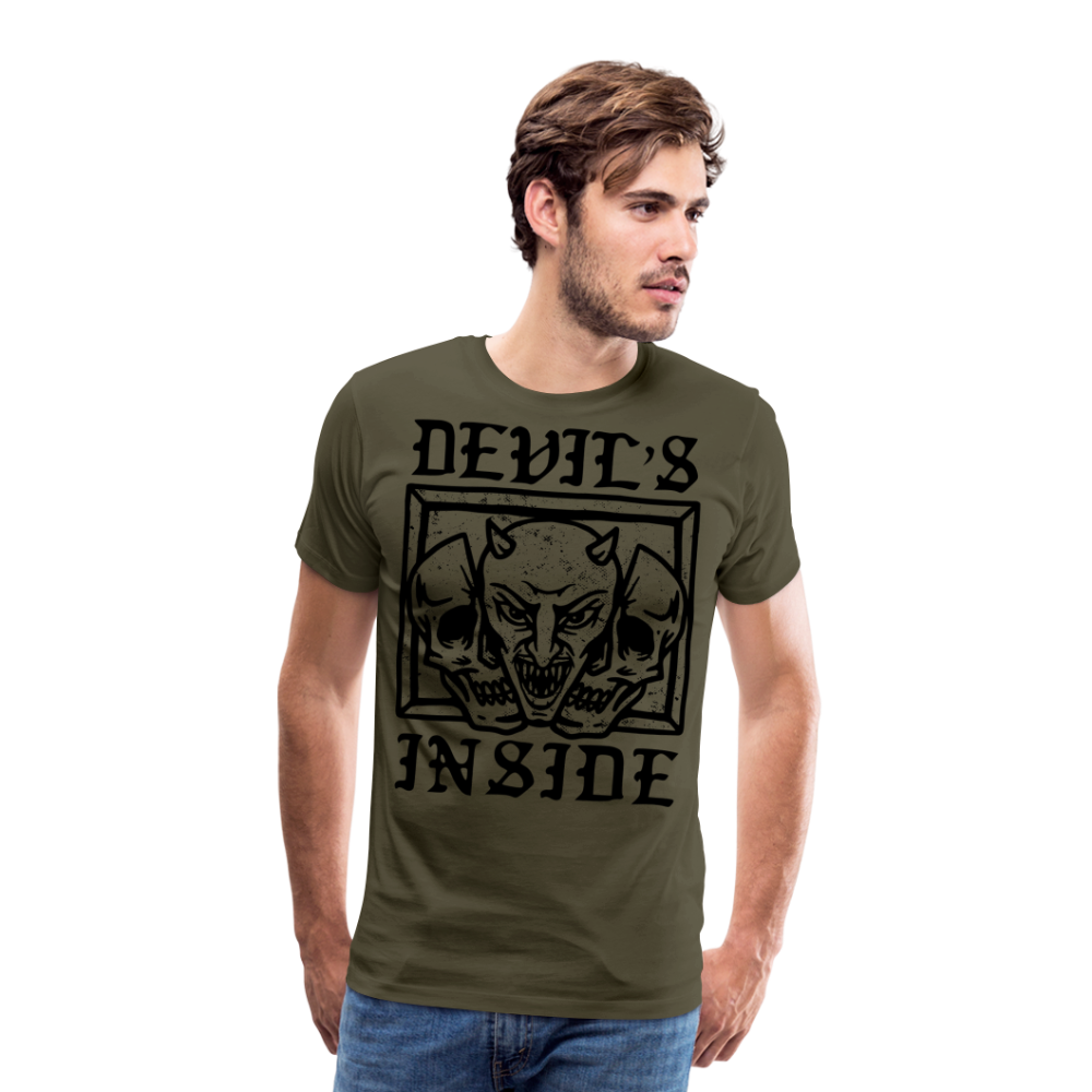 DEVILS INSIDE Skull Totenkopf Premium T-Shirt Herren - Khaki