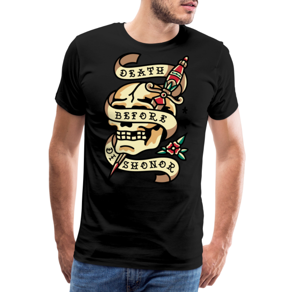 DISHONOR Skull Totenkopf Premium T-Shirt Herren - Schwarz