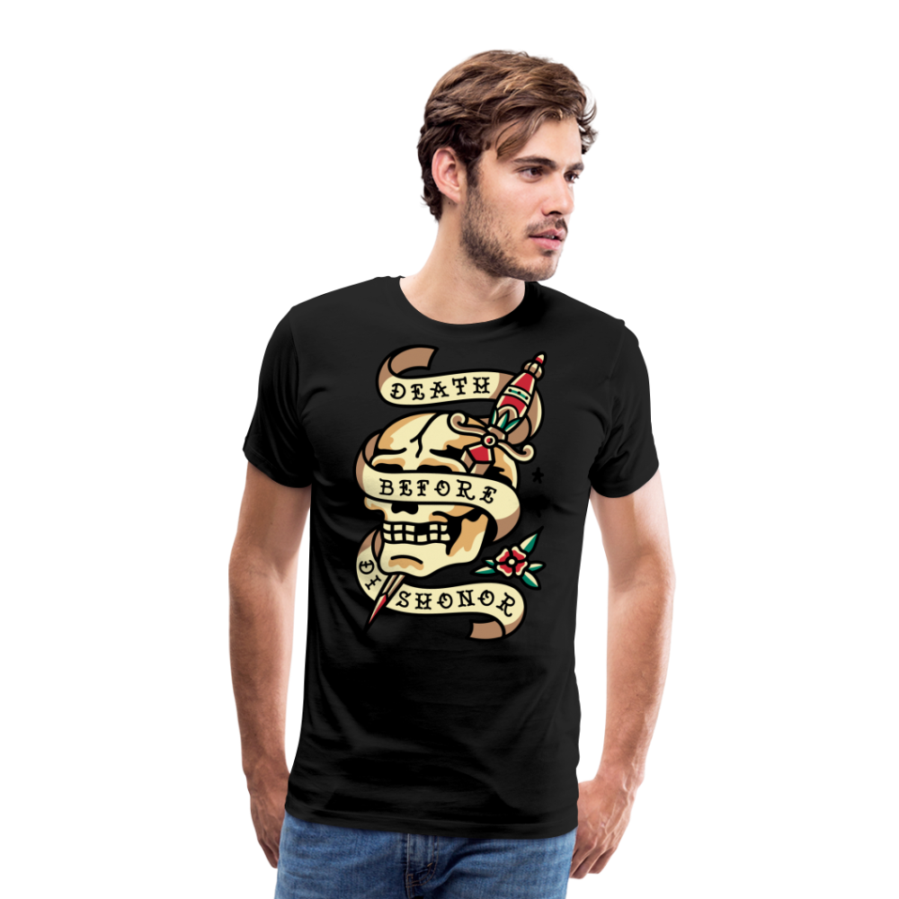 DISHONOR Skull Totenkopf Premium T-Shirt Herren - Schwarz