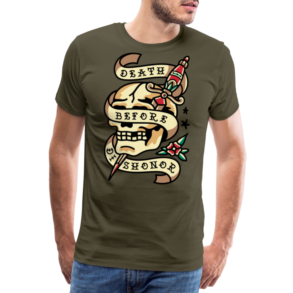 DISHONOR Skull Totenkopf Premium T-Shirt Herren - Khaki