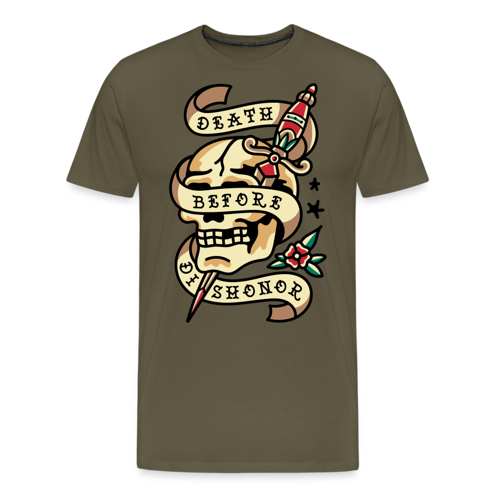 DISHONOR Skull Totenkopf Premium T-Shirt Herren - Khaki