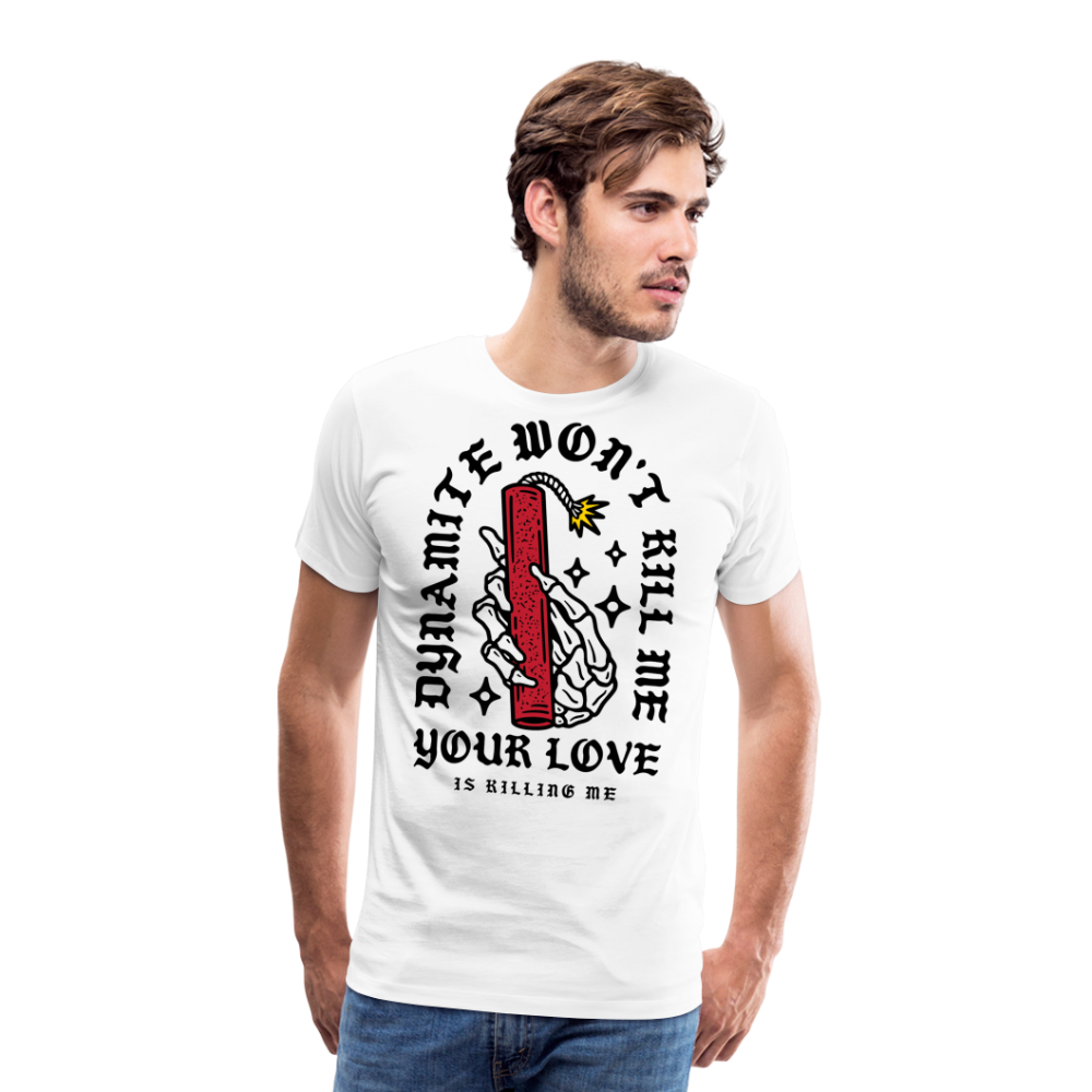 Dynamite Skull Totenkopf Premium T-Shirt Herren - Weiß
