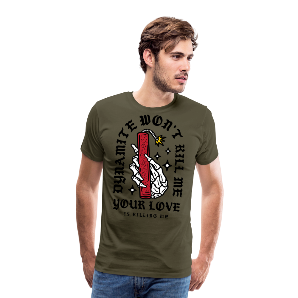 Dynamite Skull Totenkopf Premium T-Shirt Herren - Khaki