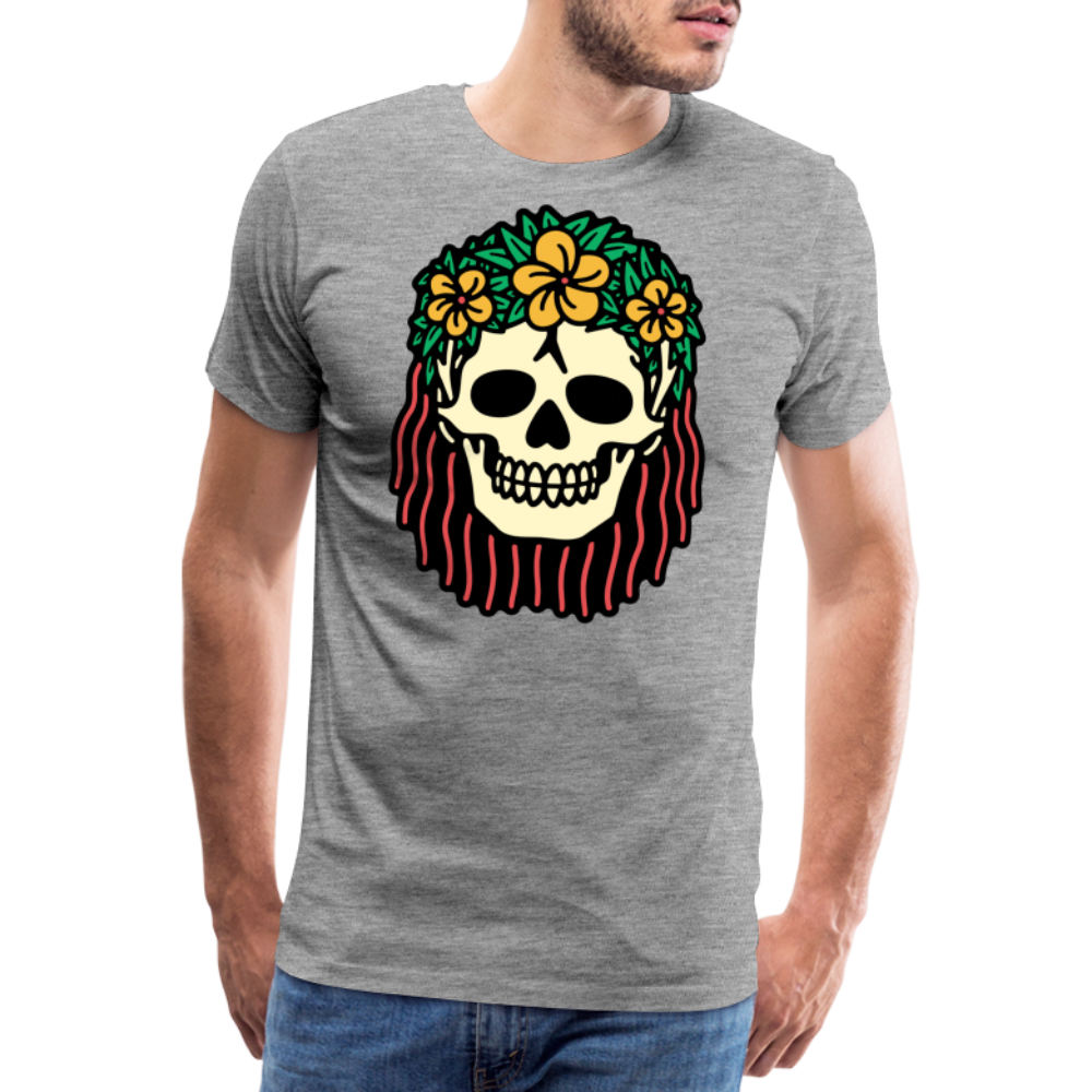 Moana Skull Totenkopf Premium T-Shirt Herren - Grau meliert