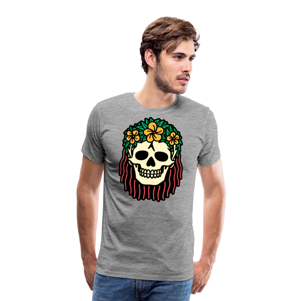 Moana Skull Totenkopf Premium T-Shirt Herren - Grau meliert