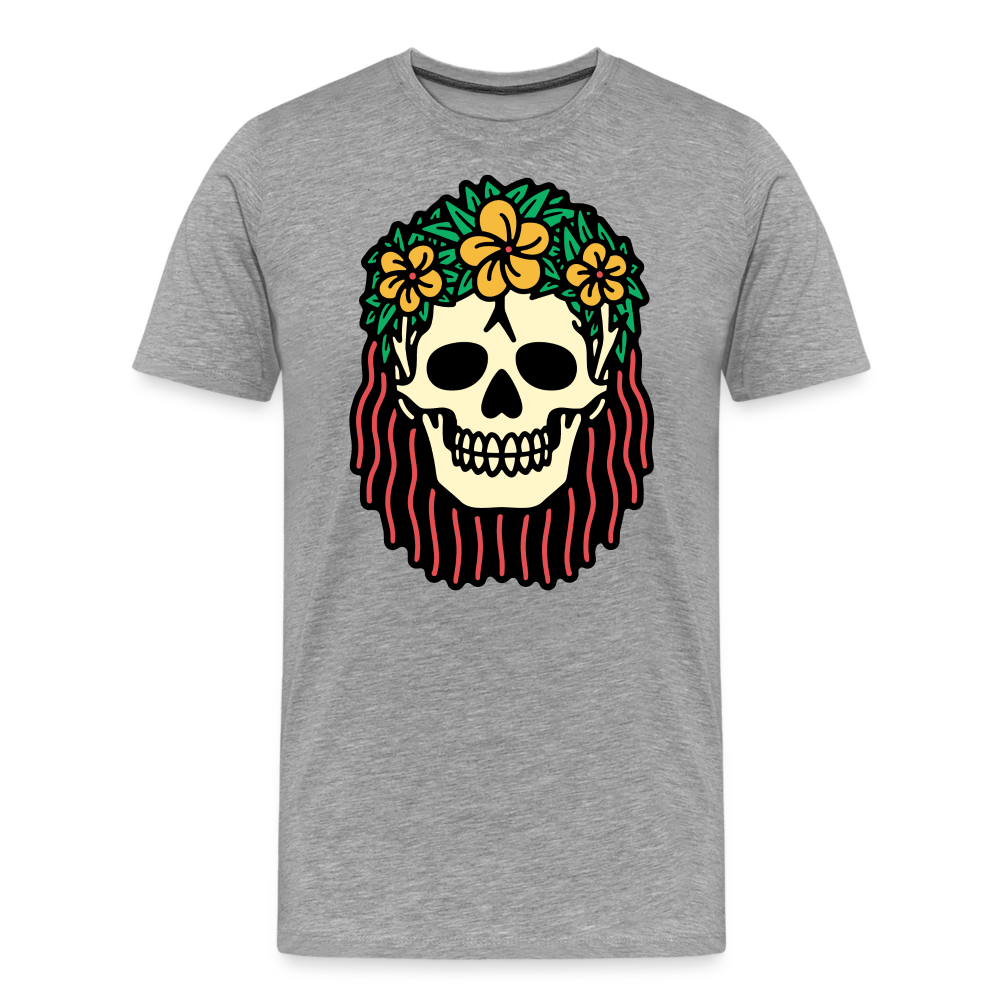 Moana Skull Totenkopf Premium T-Shirt Herren - Grau meliert