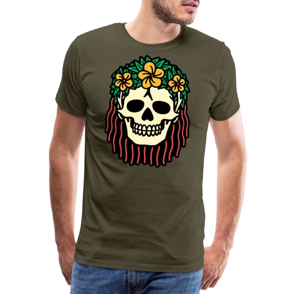 Moana Skull Totenkopf Premium T-Shirt Herren - Khaki