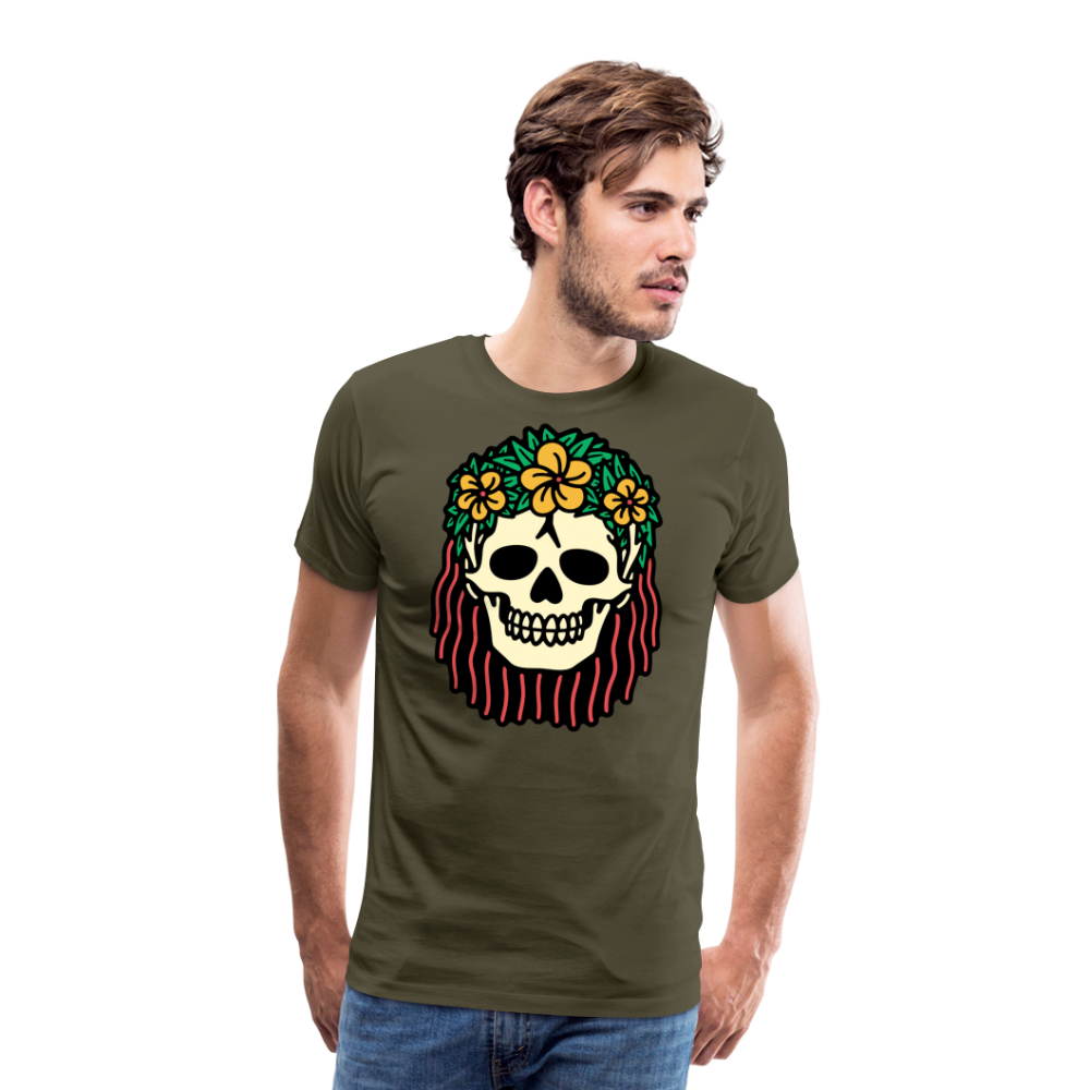 Moana Skull Totenkopf Premium T-Shirt Herren - Khaki