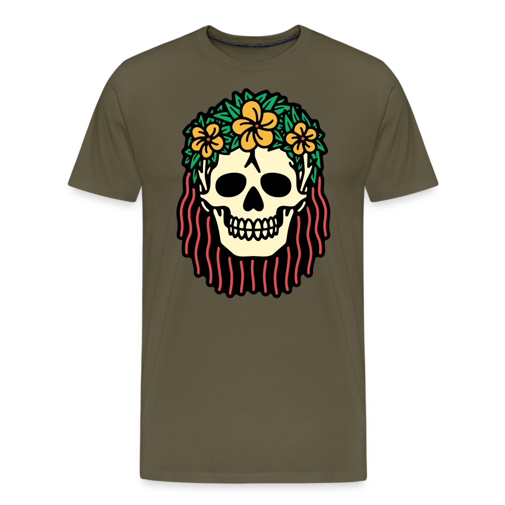 Moana Skull Totenkopf Premium T-Shirt Herren - Khaki