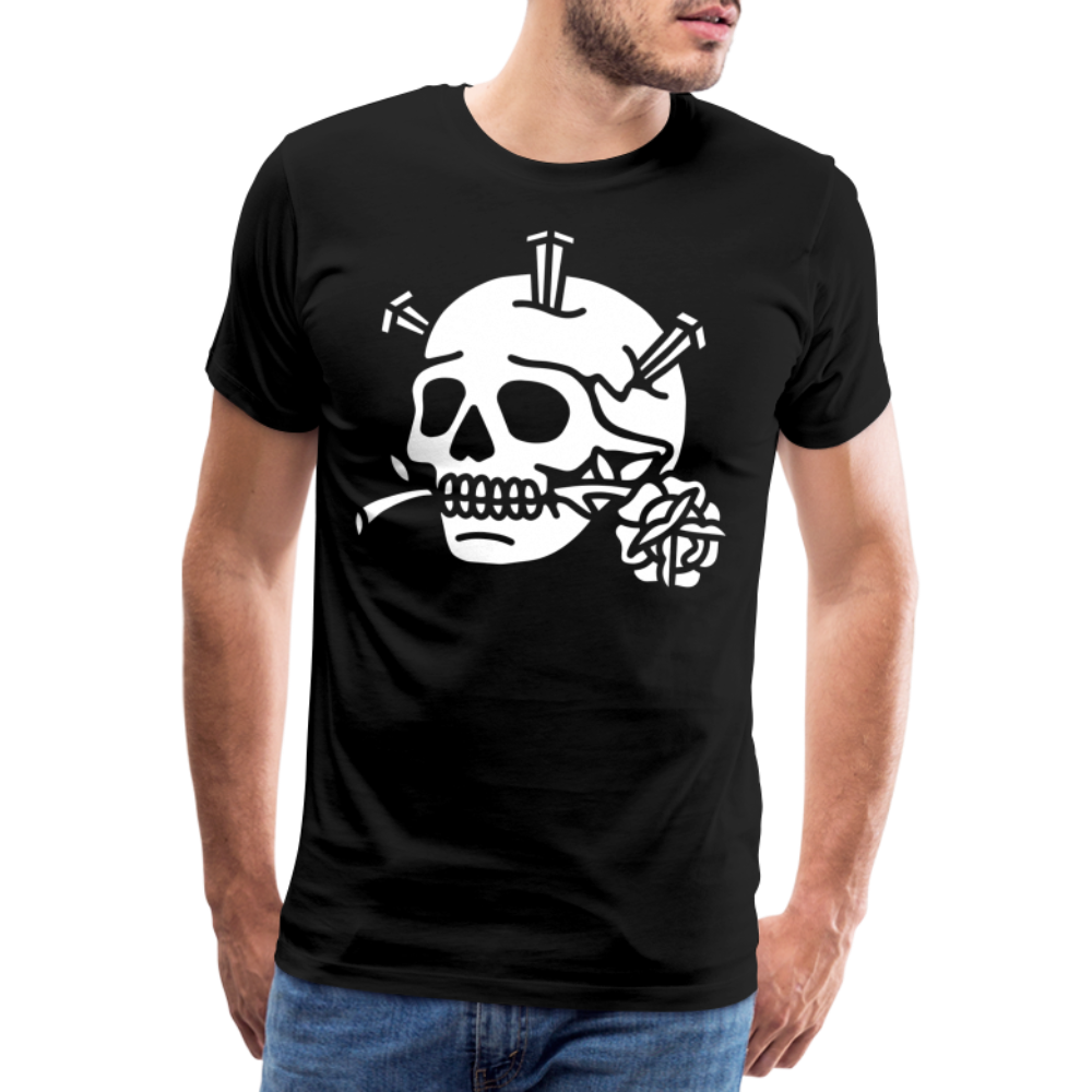 ROMANTIC Skull Totenkopf Premium T-Shirt Herren - Schwarz