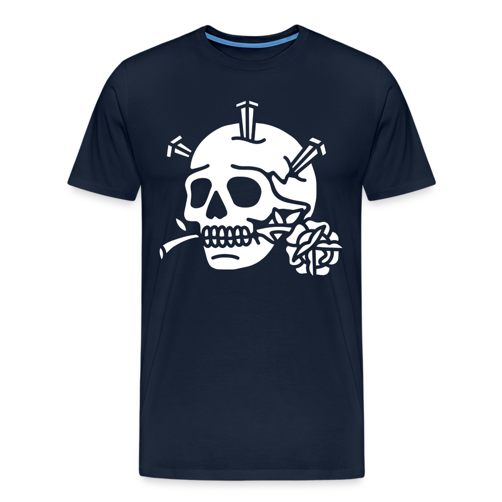 ROMANTIC Skull Totenkopf Premium T-Shirt Herren - Navy