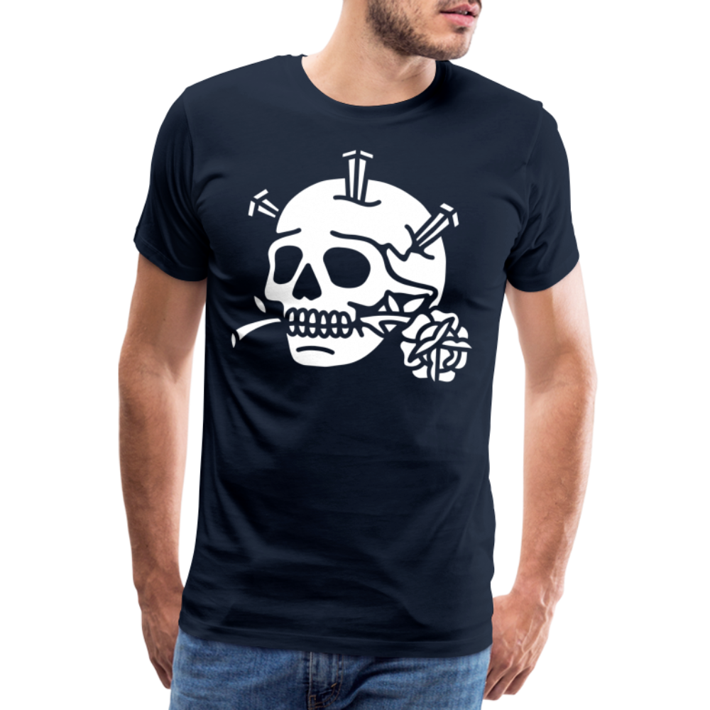 ROMANTIC Skull Totenkopf Premium T-Shirt Herren - Navy