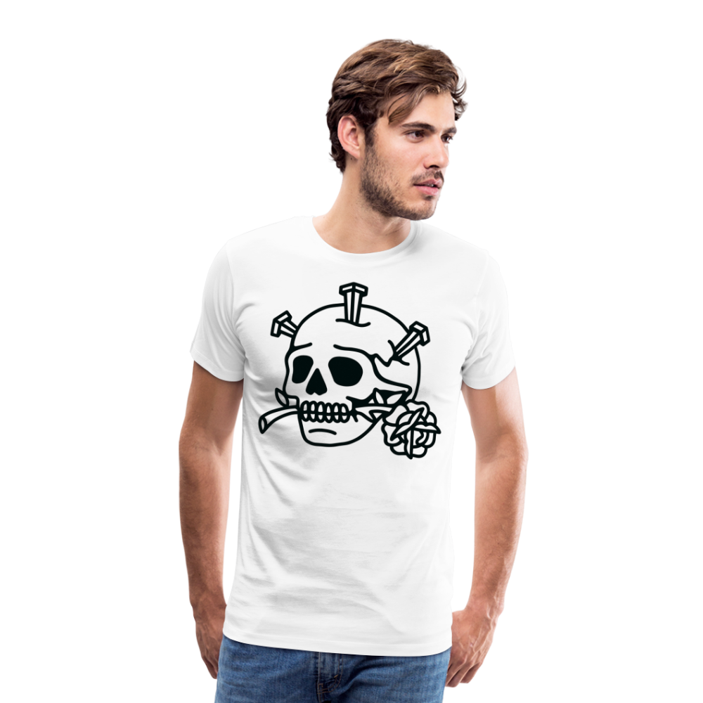 ROMANTIC white Skull Totenkopf Premium T-Shirt Herren - Weiß