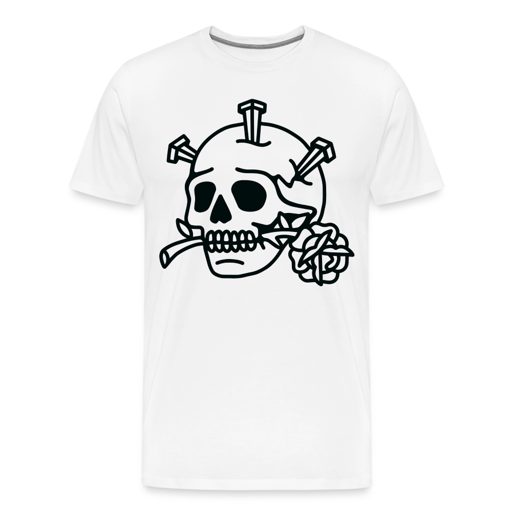 ROMANTIC white Skull Totenkopf Premium T-Shirt Herren - Weiß