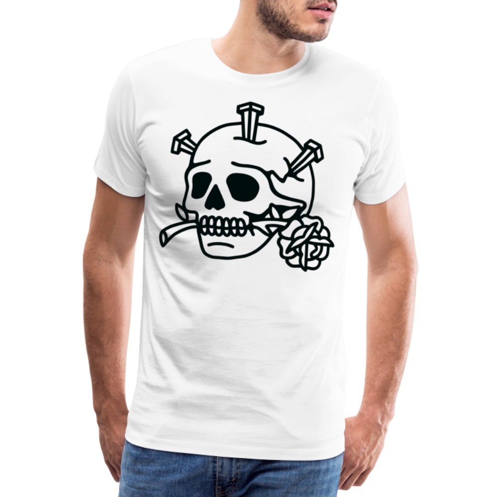 ROMANTIC white Skull Totenkopf Premium T-Shirt Herren - Weiß