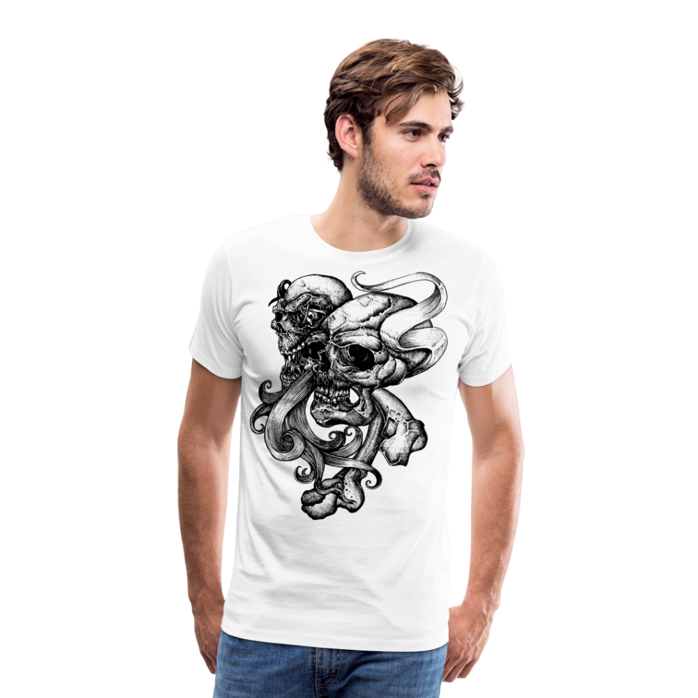 SILENCE Skull Totenkopf Premium T-Shirt Herren - Weiß