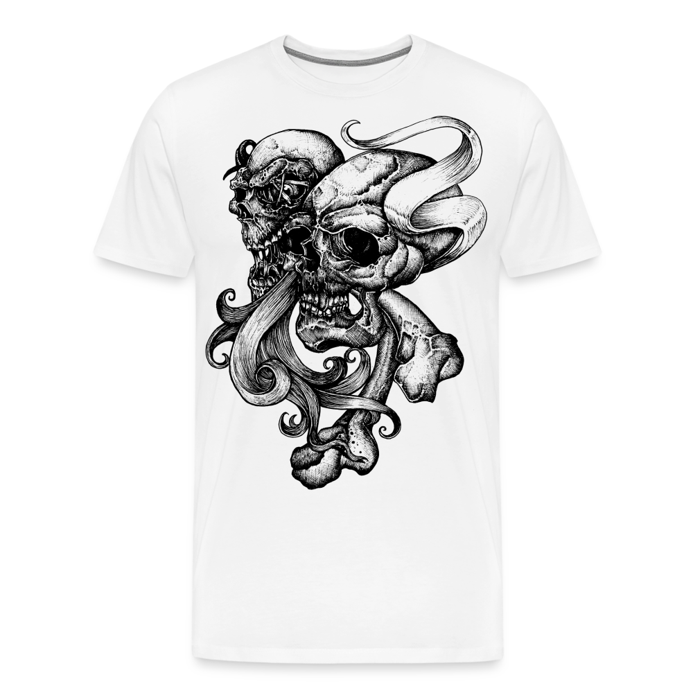 SILENCE Skull Totenkopf Premium T-Shirt Herren - Weiß