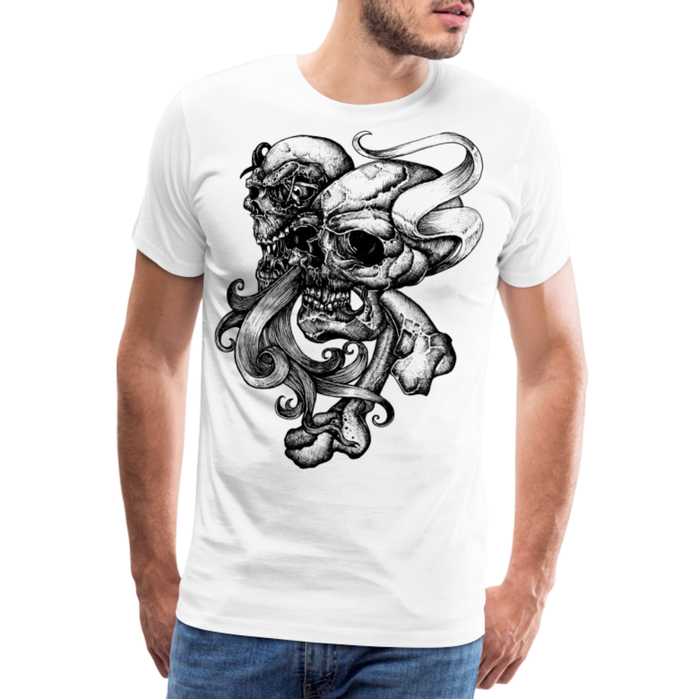 SILENCE Skull Totenkopf Premium T-Shirt Herren - Weiß