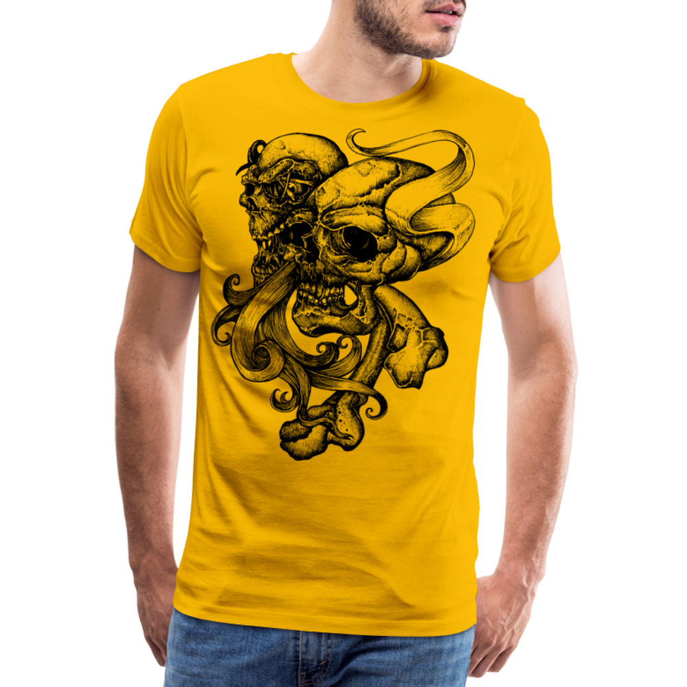 SILENCE Skull Totenkopf Premium T-Shirt Herren - Sonnengelb