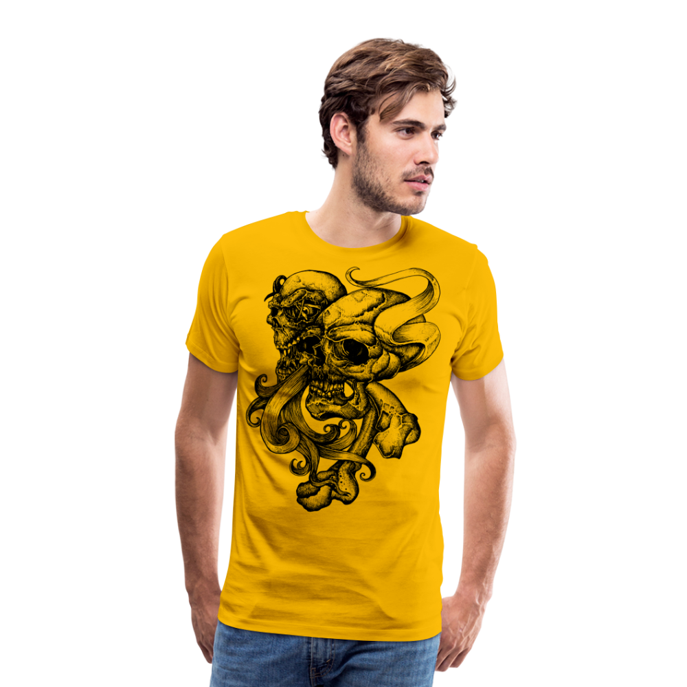 SILENCE Skull Totenkopf Premium T-Shirt Herren - Sonnengelb
