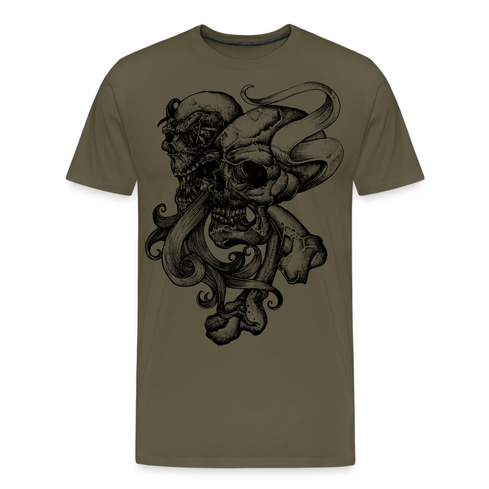 SILENCE Skull Totenkopf Premium T-Shirt Herren - Khaki