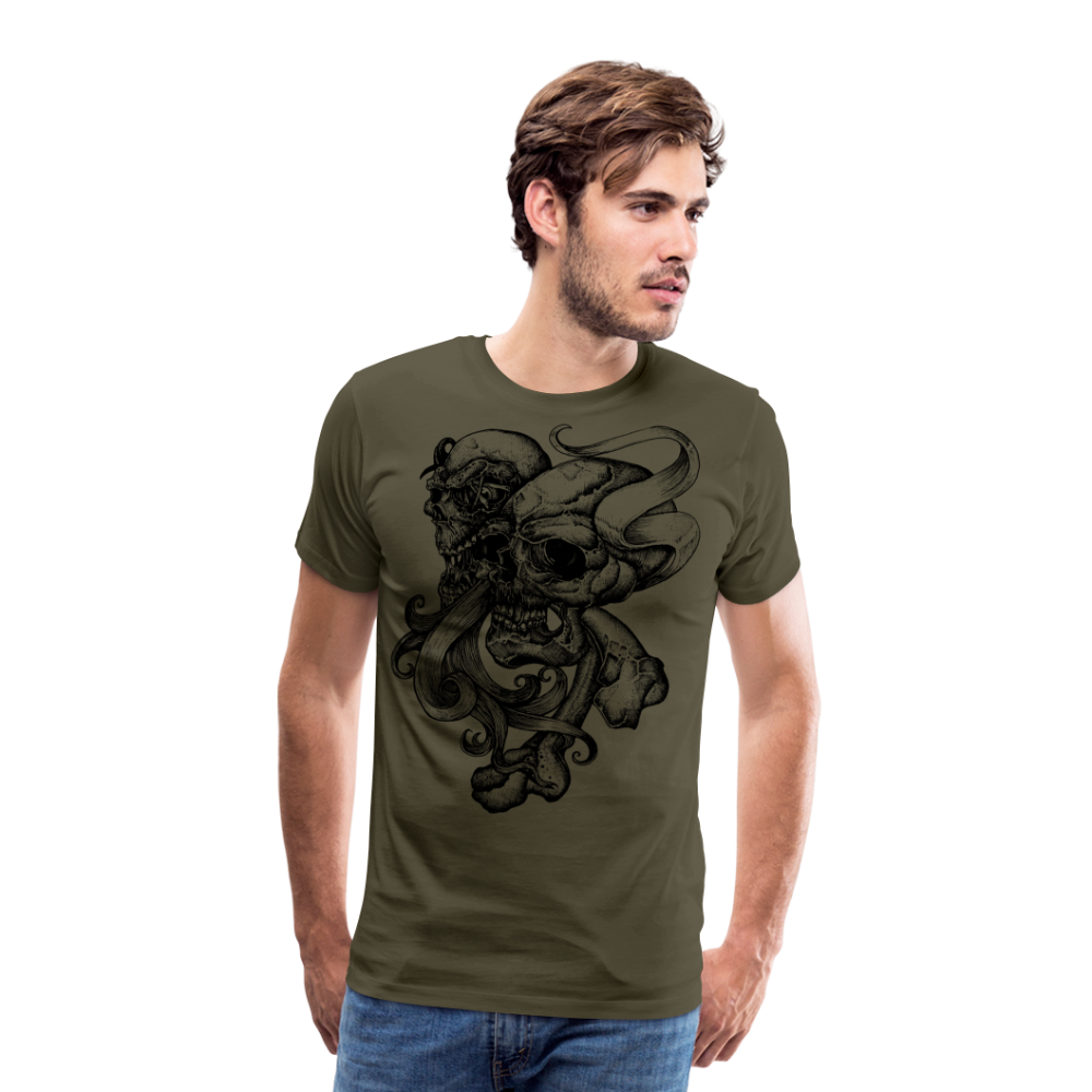 SILENCE Skull Totenkopf Premium T-Shirt Herren - Khaki