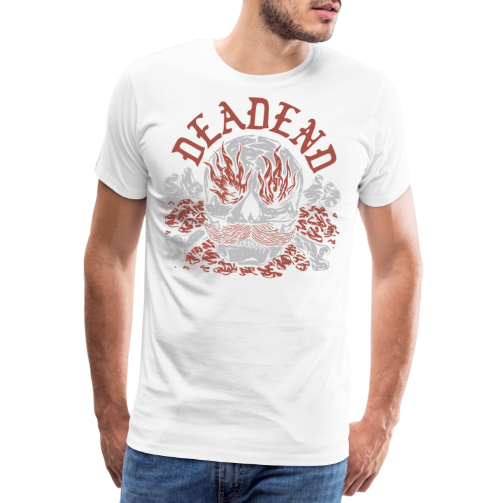 Deadend Skull Totenkopf Premium T-Shirt Herren - Weiß