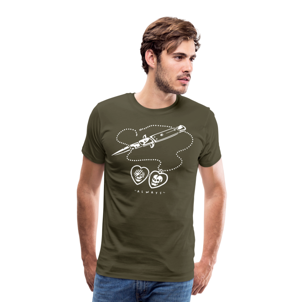 Always Skull Totenkopf Premium T-Shirt Herren - Khaki