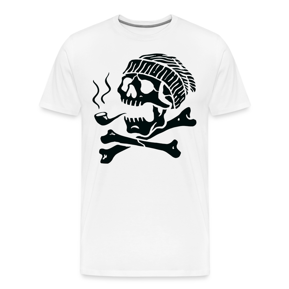 LARRY POTTER Skull Totenkopf Premium T-Shirt Herren - Weiß