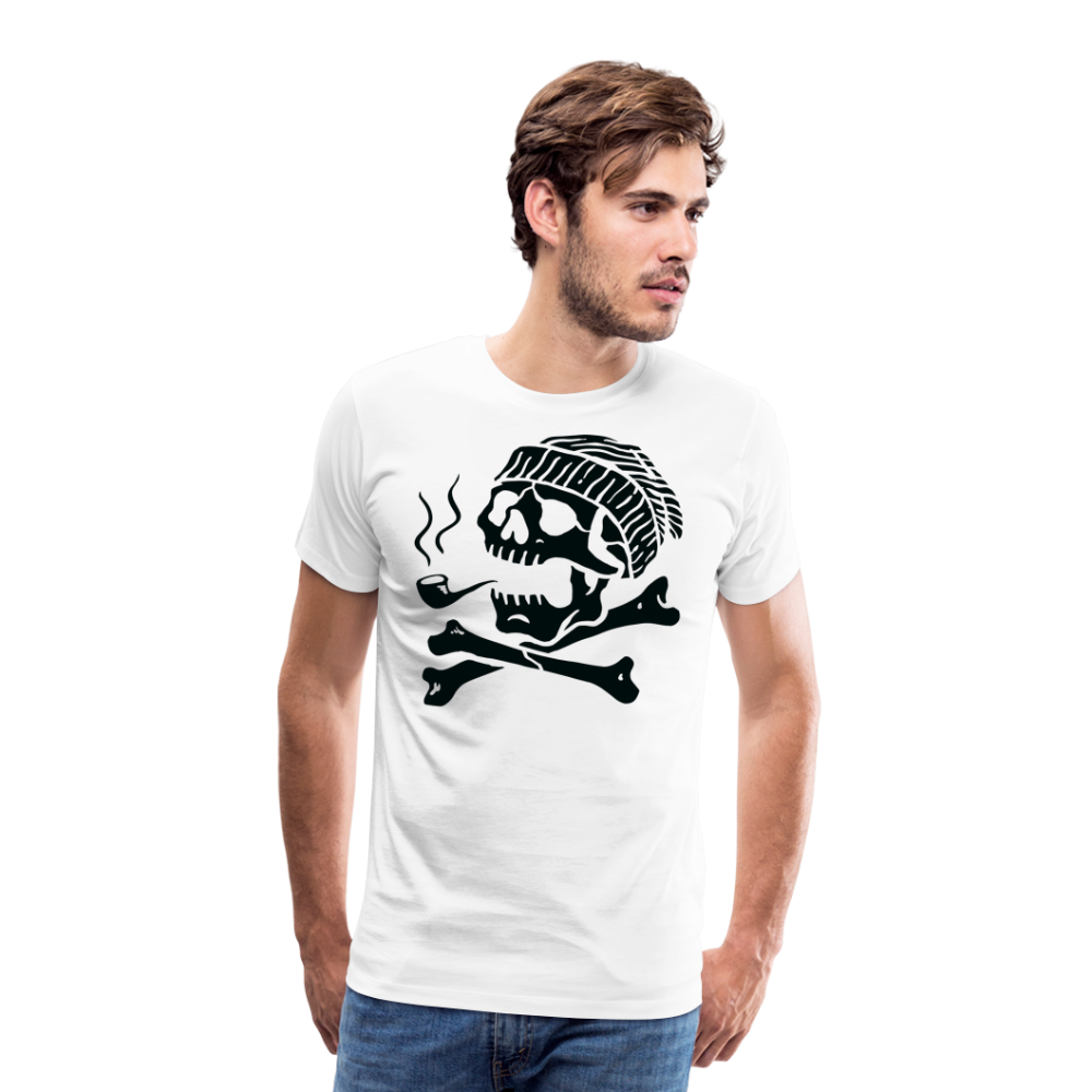 LARRY POTTER Skull Totenkopf Premium T-Shirt Herren - Weiß