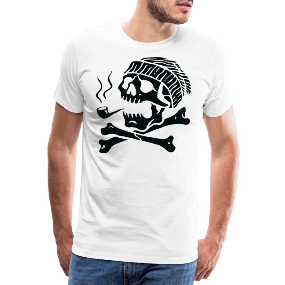 LARRY POTTER Skull Totenkopf Premium T-Shirt Herren - Weiß