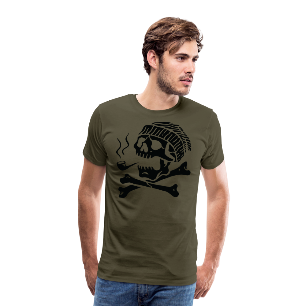 LARRY POTTER Skull Totenkopf Premium T-Shirt Herren - Khaki