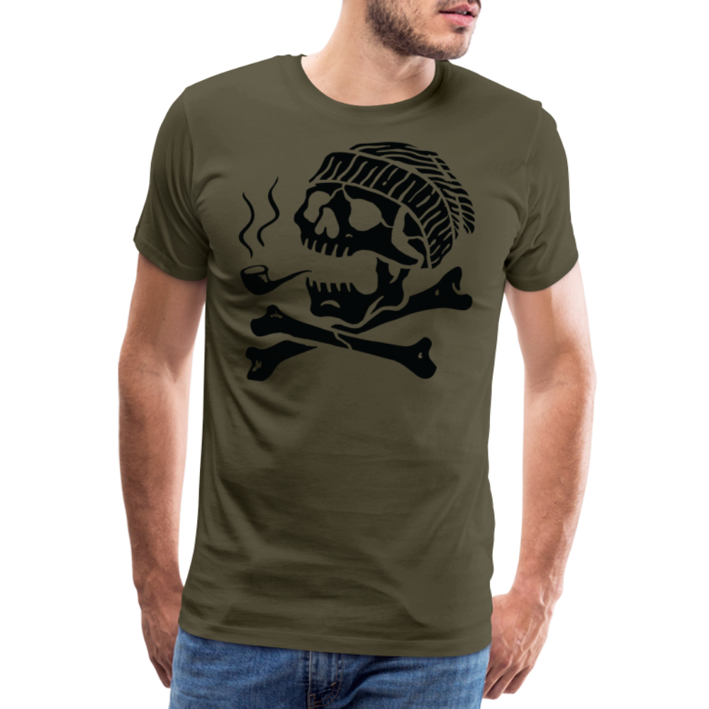 LARRY POTTER Skull Totenkopf Premium T-Shirt Herren - Khaki