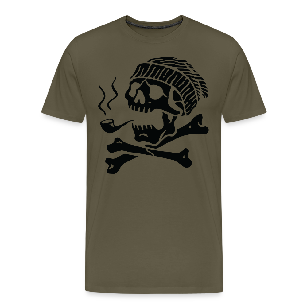 LARRY POTTER Skull Totenkopf Premium T-Shirt Herren - Khaki