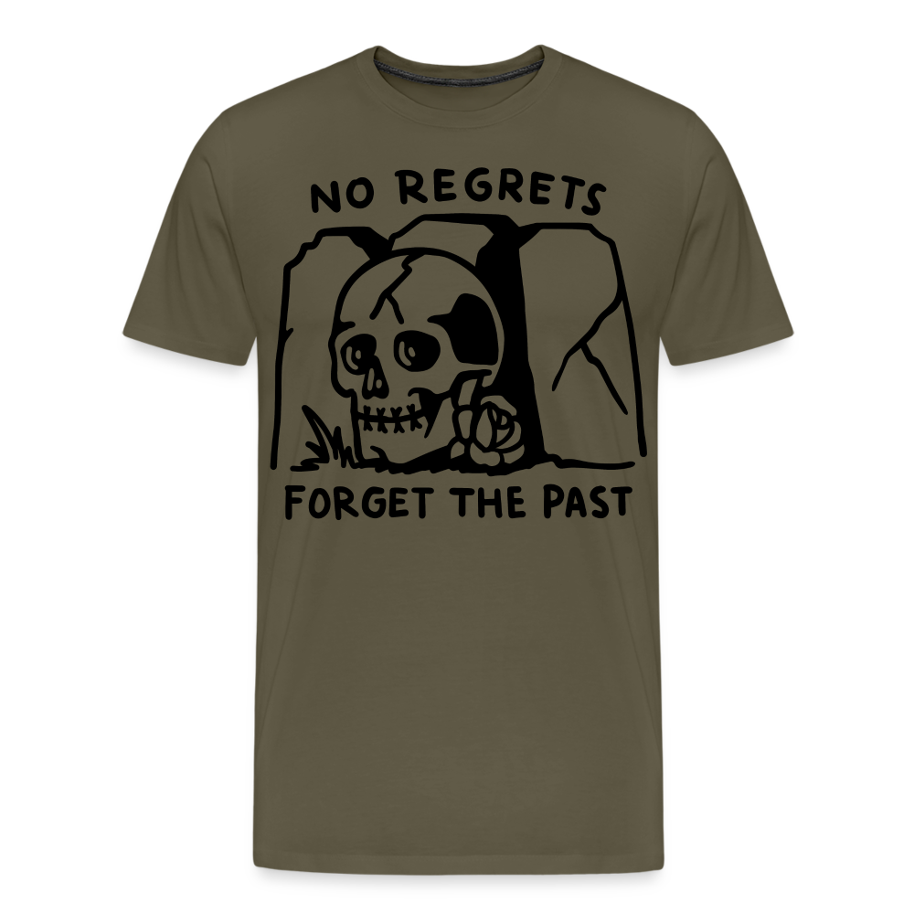 No Regrets Skull Totenkopf Premium T-Shirt Herren - Khaki