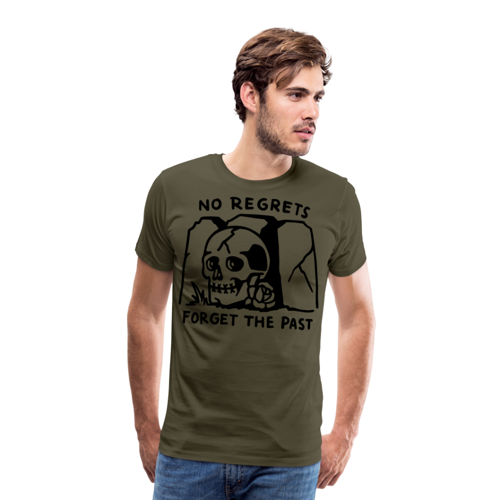 No Regrets Skull Totenkopf Premium T-Shirt Herren - Khaki