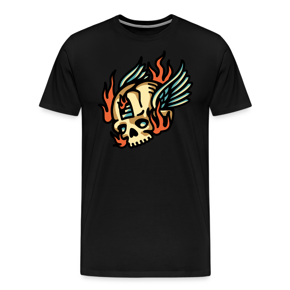 Skull Wing Skull Totenkopf Premium T-Shirt Herren - Schwarz