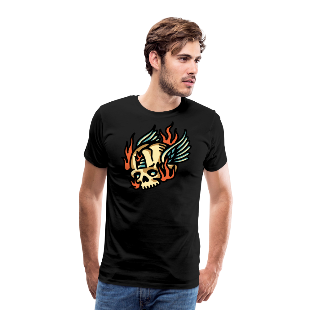 Skull Wing Skull Totenkopf Premium T-Shirt Herren - Schwarz