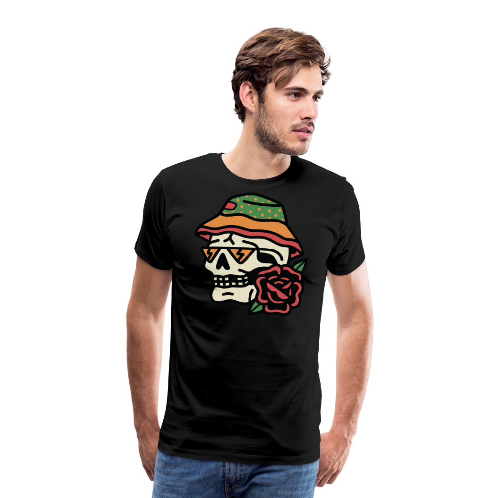 WANDER Skull Totenkopf Premium T-Shirt Herren - Schwarz