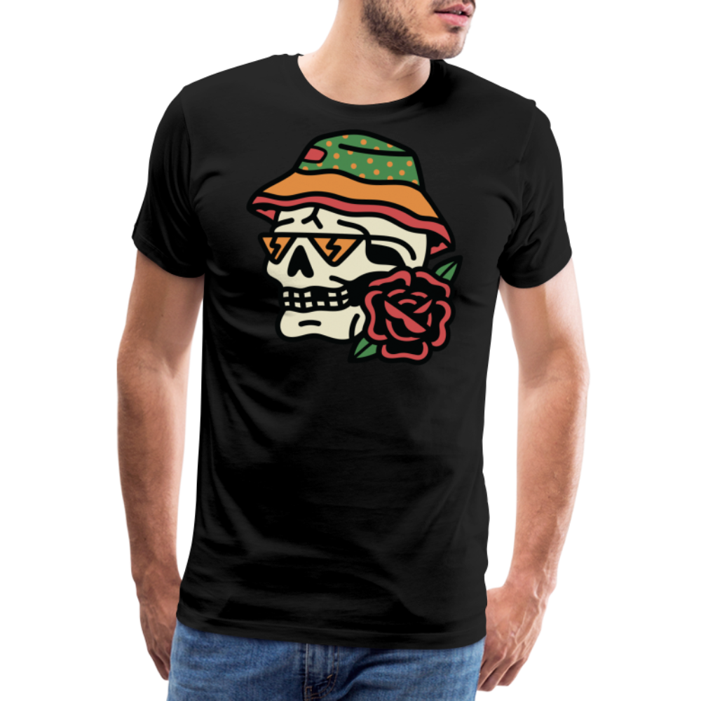 WANDER Skull Totenkopf Premium T-Shirt Herren - Schwarz