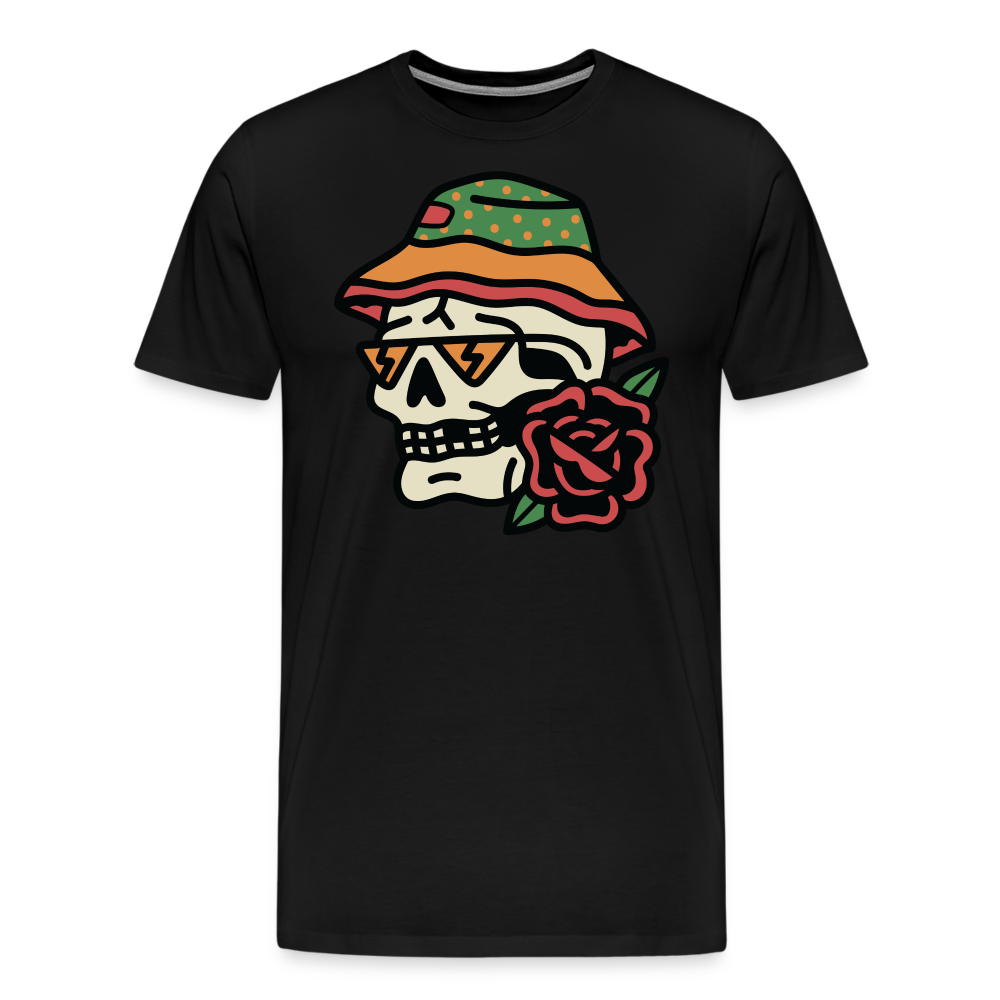 WANDER Skull Totenkopf Premium T-Shirt Herren - Schwarz