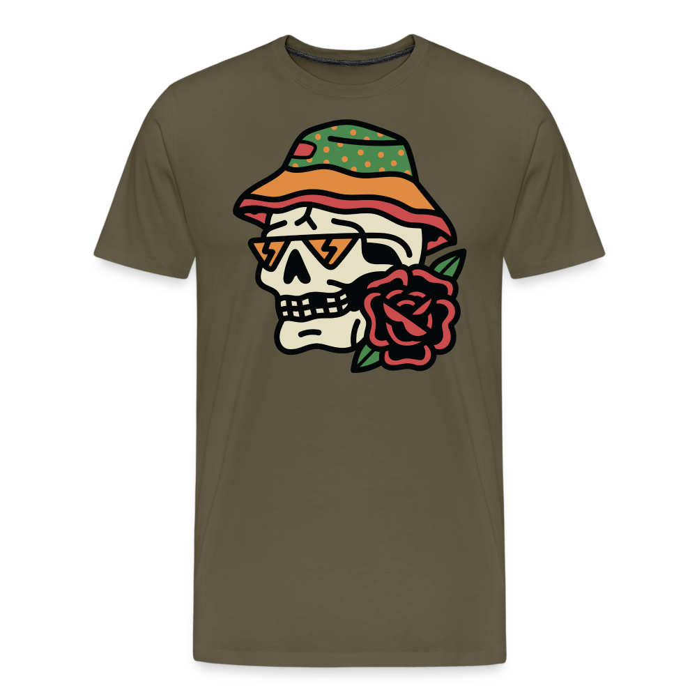 WANDER Skull Totenkopf Premium T-Shirt Herren - Khaki