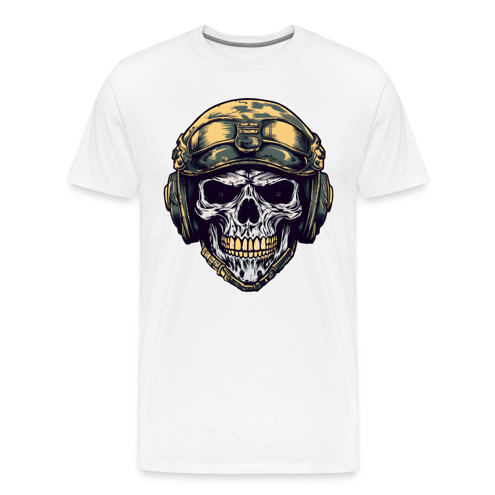 Military Skull Totenkopf Premium T-Shirt Herren - Weiß