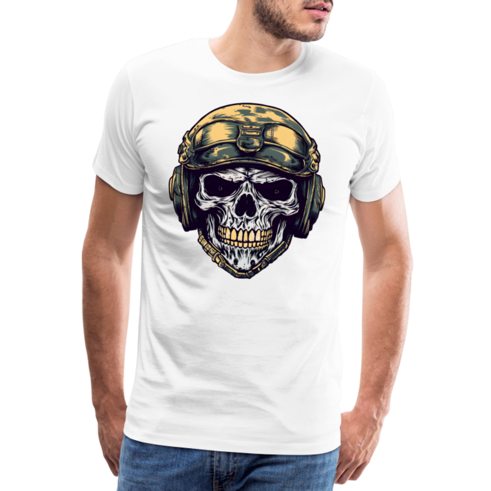 Military Skull Totenkopf Premium T-Shirt Herren - Weiß