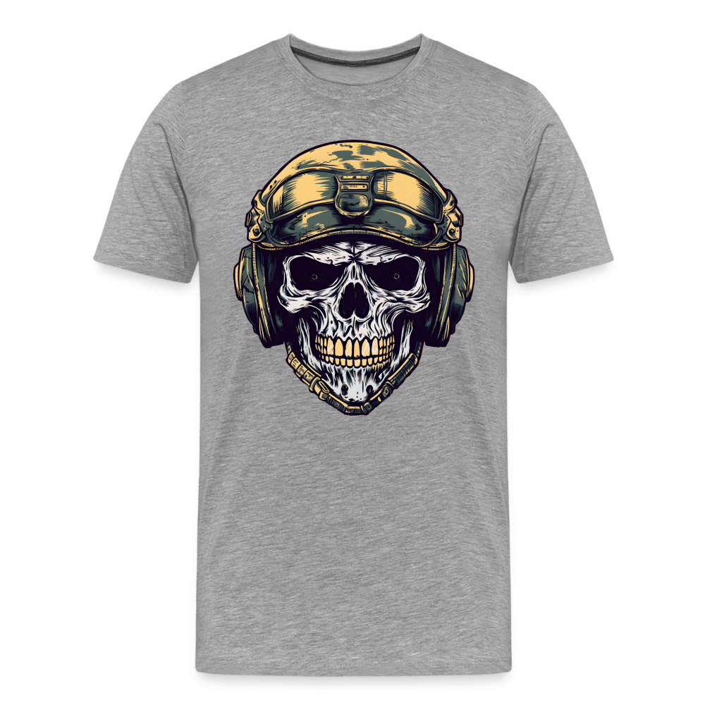 Military Skull Totenkopf Premium T-Shirt Herren - Grau meliert