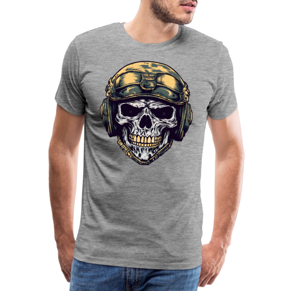 Military Skull Totenkopf Premium T-Shirt Herren - Grau meliert