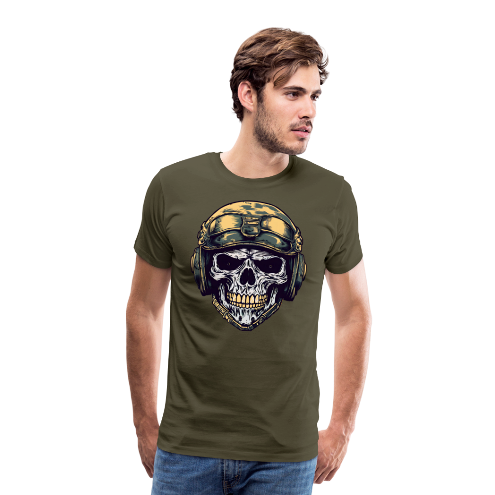 Military Skull Totenkopf Premium T-Shirt Herren - Khaki